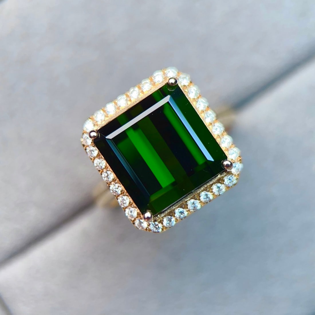 14k Gold 7.21 Ctw Natural Tourmaline & Diamond Ring - 2