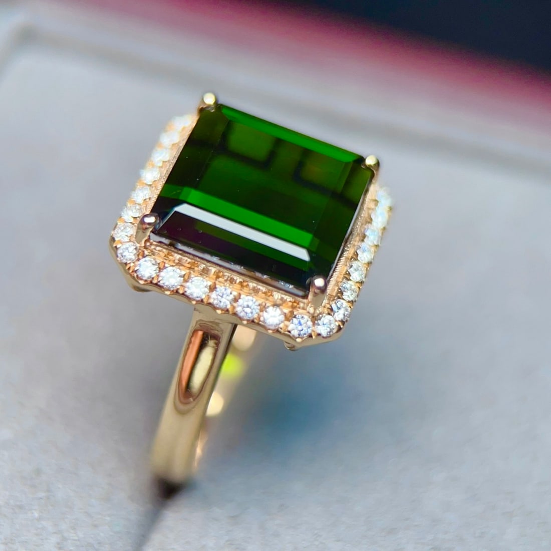 14k Gold 7.21 Ctw Natural Tourmaline & Diamond Ring - 4