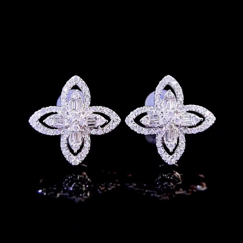 14k Gold 0.5 Ct Natural H Diamond Earrings - 2