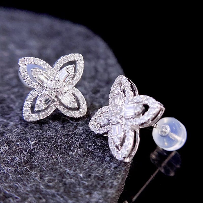 14k Gold 0.5 Ct Natural H Diamond Earrings - 3