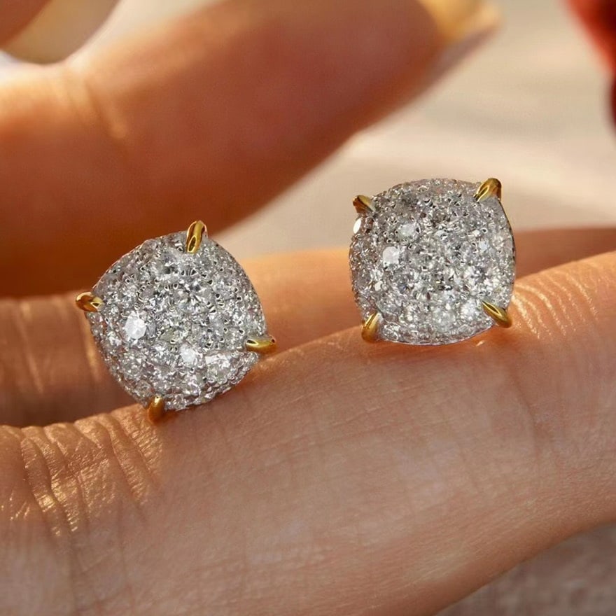 14k Gold 0.66 Ct Natural H Diamond Earrings - 3