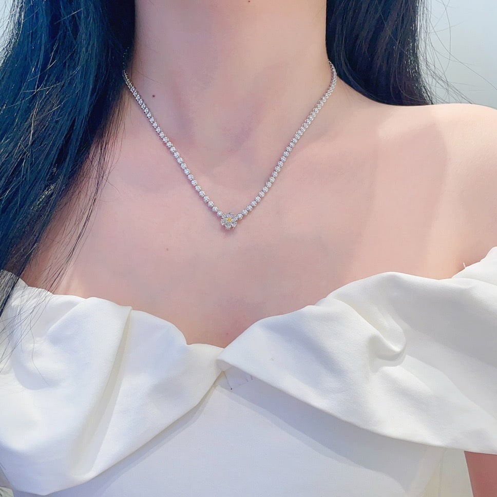 14k Gold 2.77 Ctw Natural H Diamond Necklace - 4