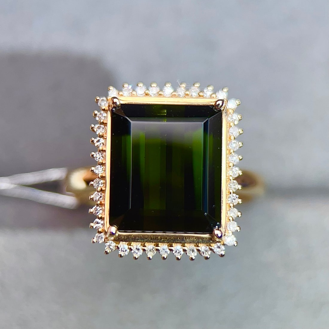 14k Gold 5.35 Ctw Natural Tourmaline & Diamond Ring - 5