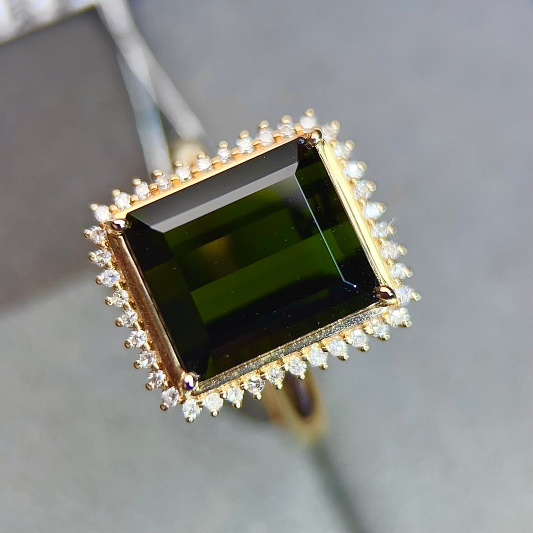 14k Gold 5.35 Ctw Natural Tourmaline & Diamond Ring - 6
