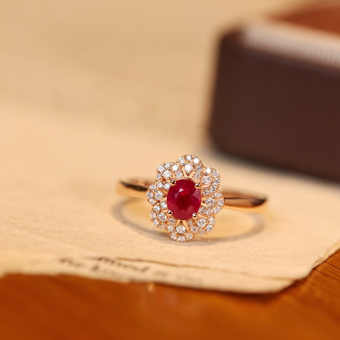 14k Gold 0.83 Ctw Natural Ruby & Diamond Ring: Ref:231092291 // gold content:14k gold // ring size:7. 25us // // main gemstone:ruby // shape:oval // carat weight:0. 6ct // color:red // treatment:natural // // adjacent gemstone 2 : diamond //