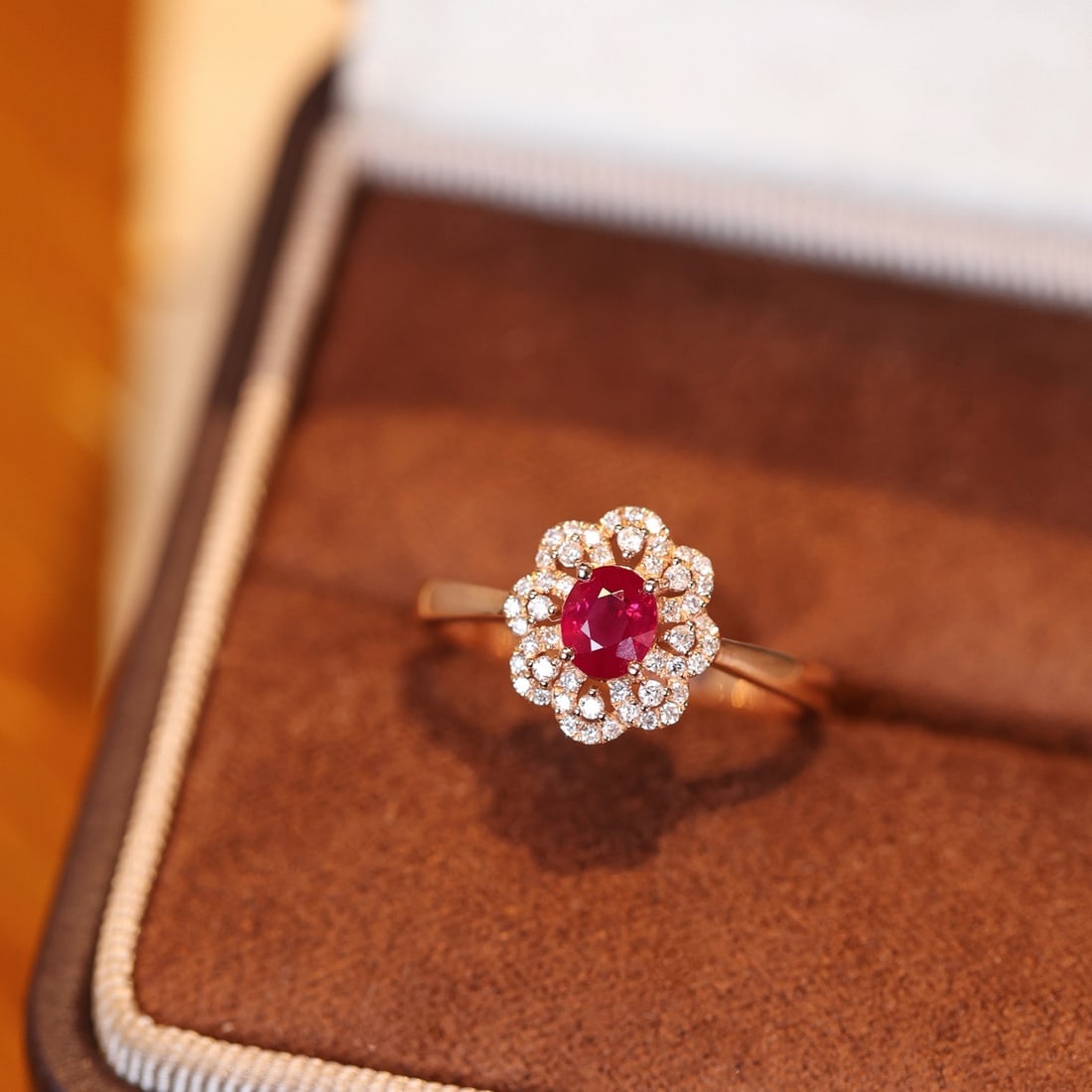 14k Gold 0.83 Ctw Natural Ruby & Diamond Ring - 2