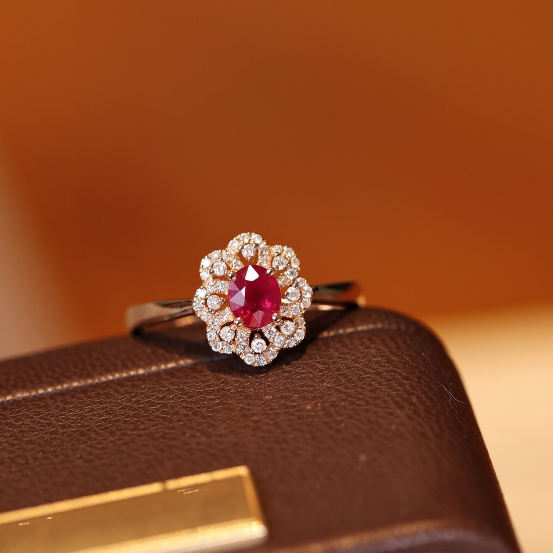 14k Gold 0.83 Ctw Natural Ruby & Diamond Ring - 4