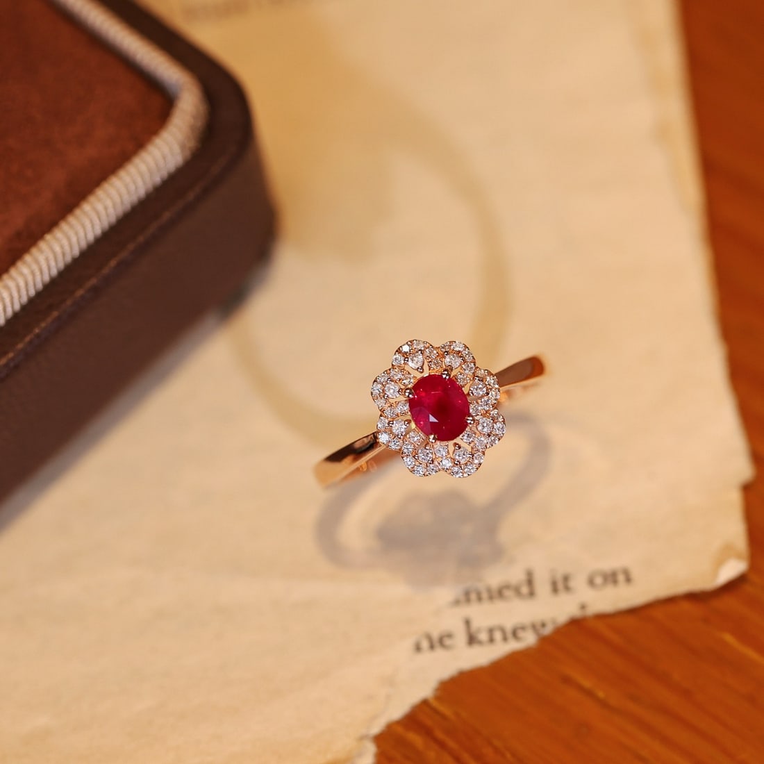 14k Gold 0.83 Ctw Natural Ruby & Diamond Ring - 6