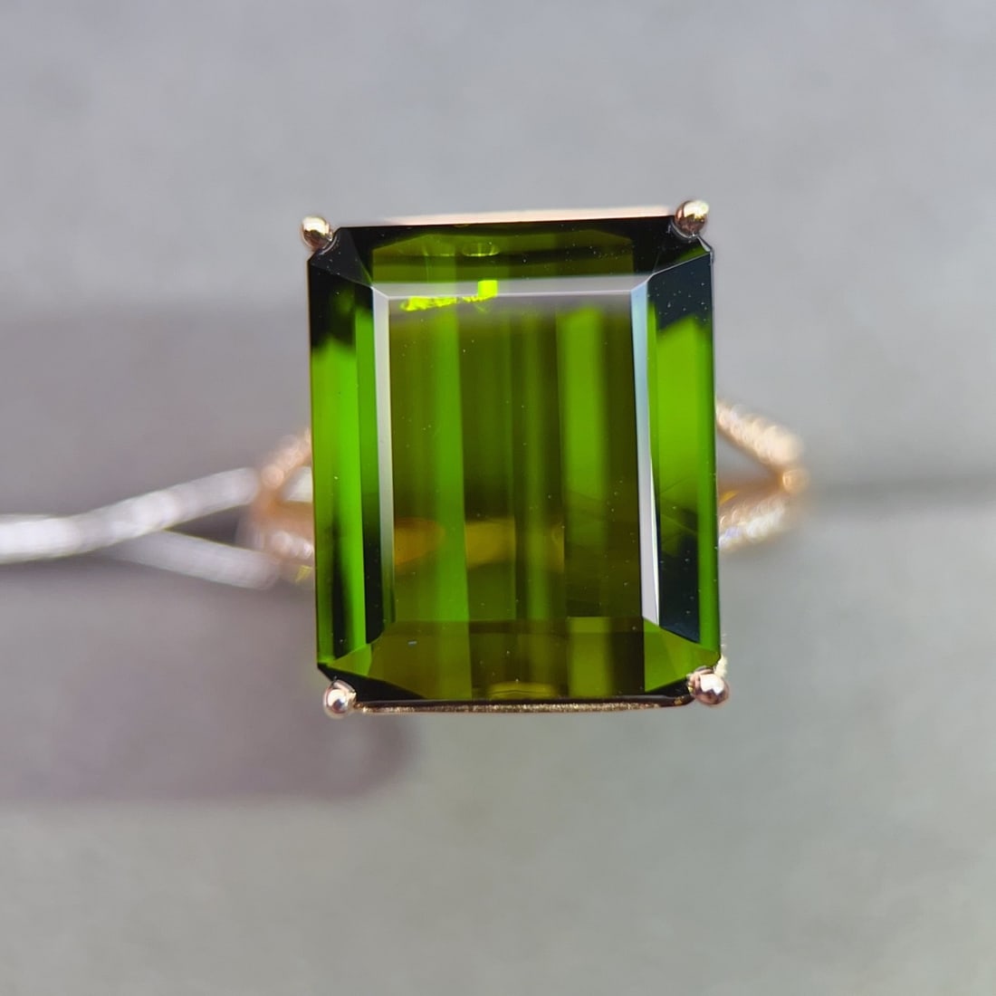 14k Gold 10.84 Ctw Natural Tourmaline & Diamond Ring - 2