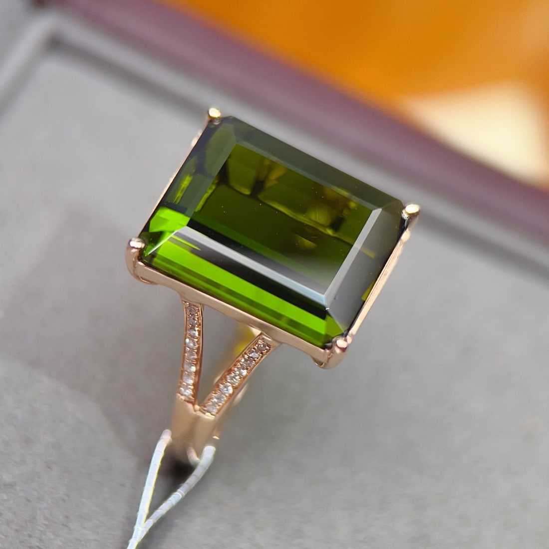 14k Gold 10.84 Ctw Natural Tourmaline & Diamond Ring - 5