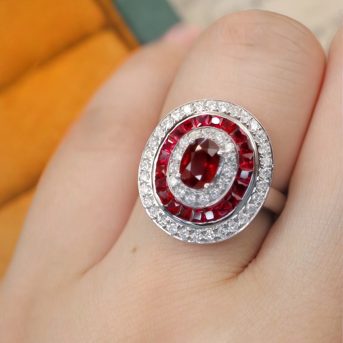 14k Gold 1.32 Ctw Natural Ruby & Diamond Ring - 5