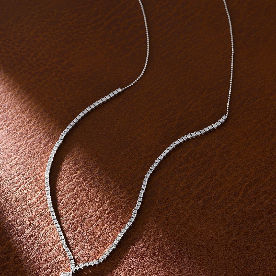 14k Gold 2.94 Ctw Natural H Diamond Necklace - 2