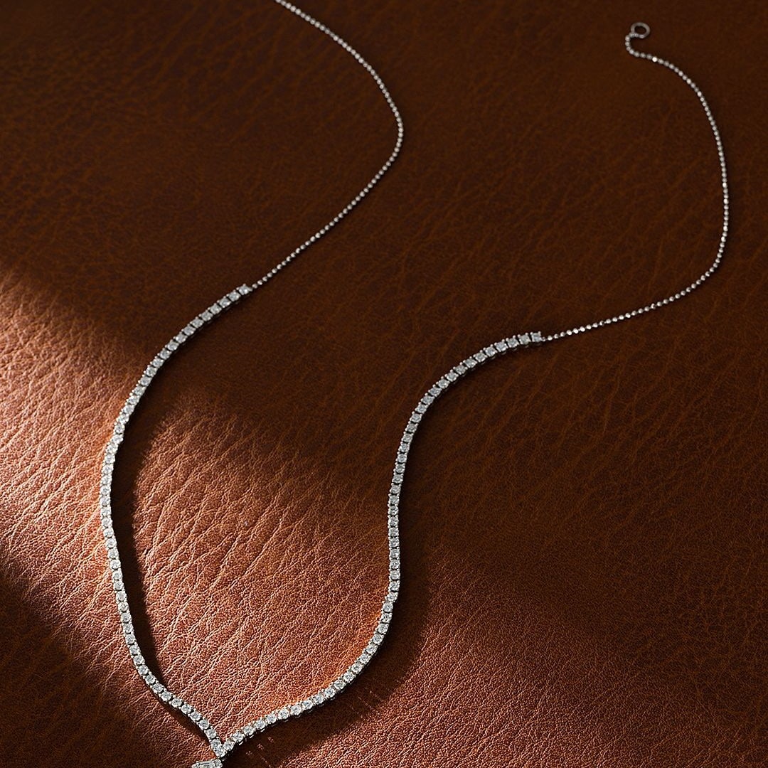 14k Gold 2.94 Ctw Natural H Diamond Necklace - 3