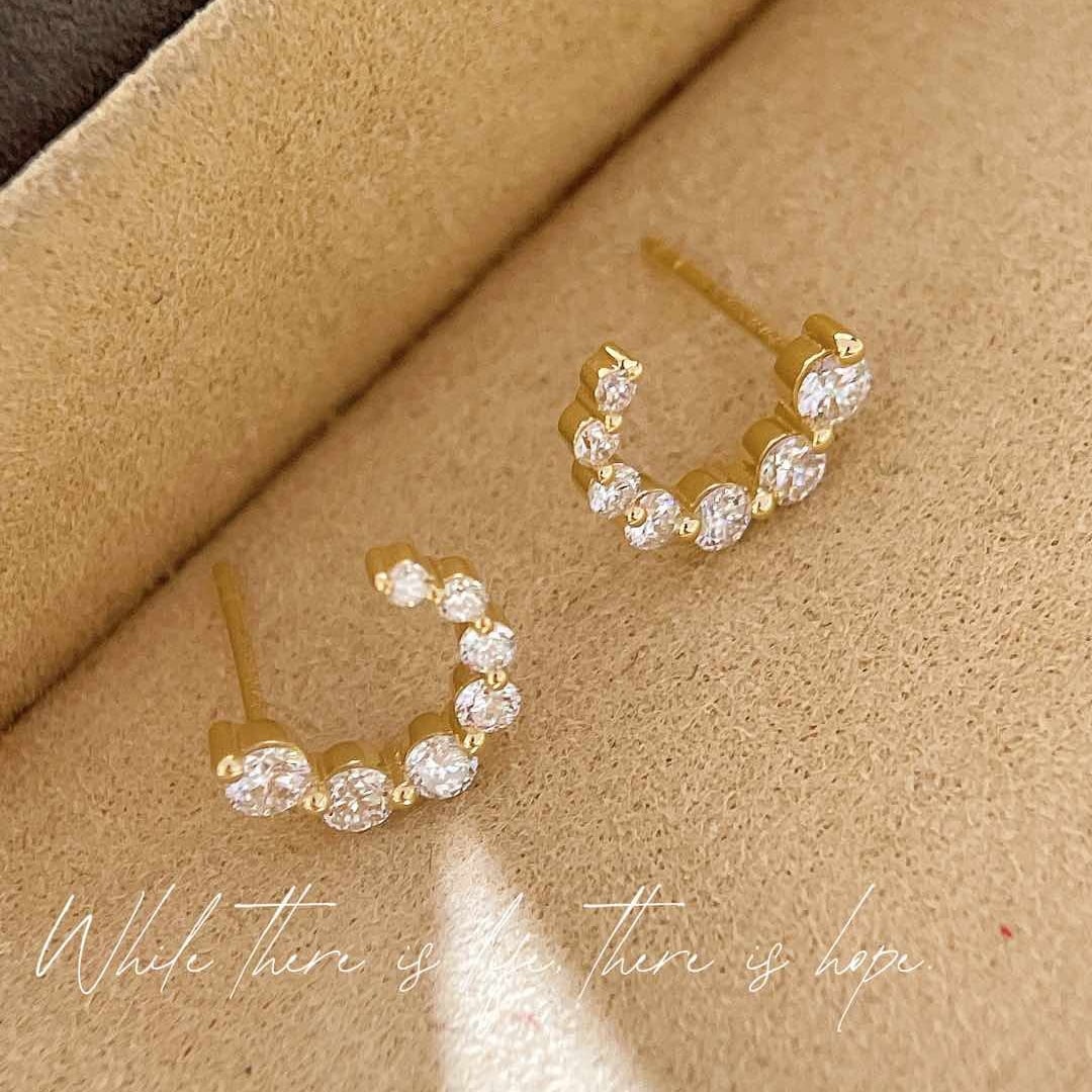 14k Gold 0.8 Ct Natural H Diamond Earrings - 4