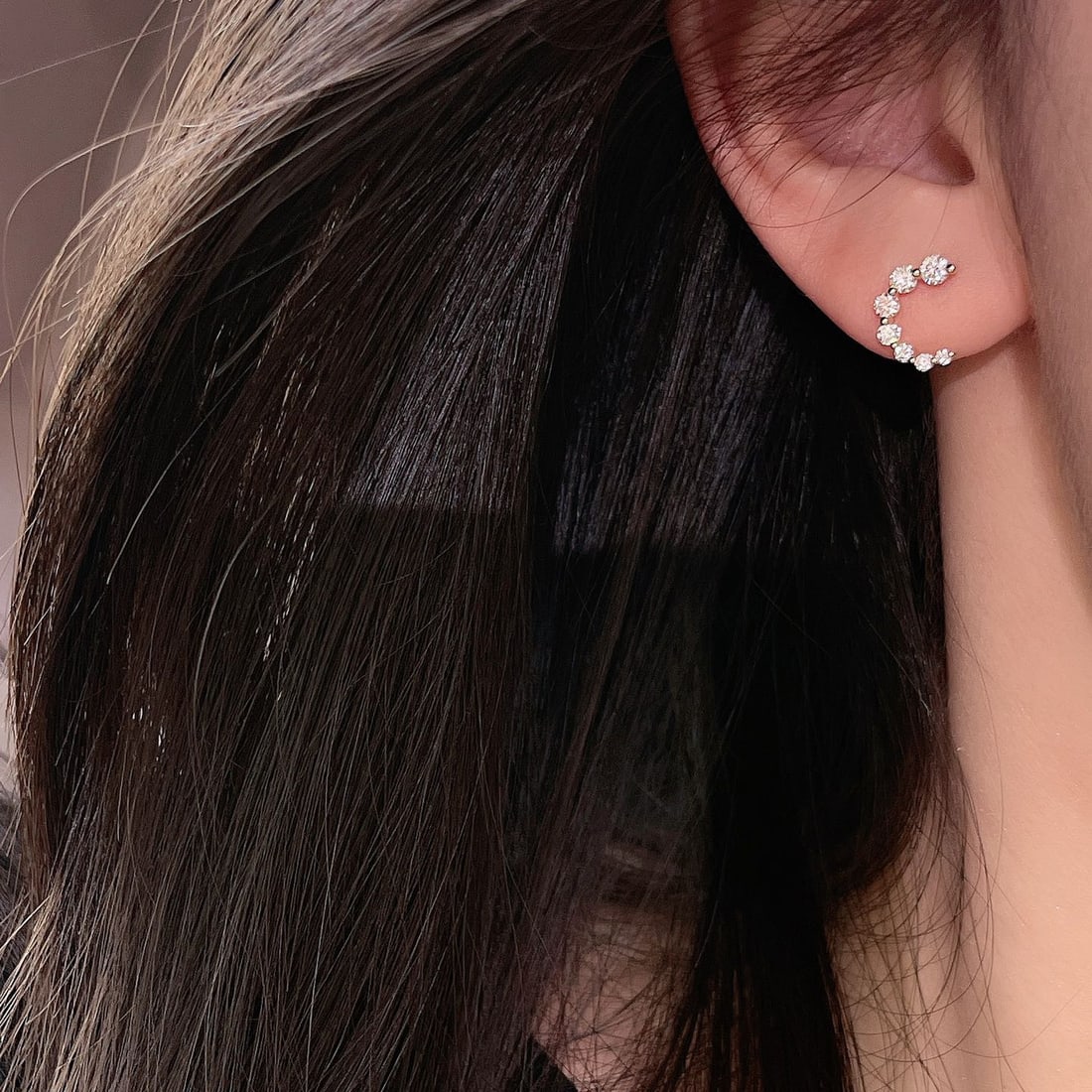 14k Gold 0.8 Ct Natural H Diamond Earrings - 5
