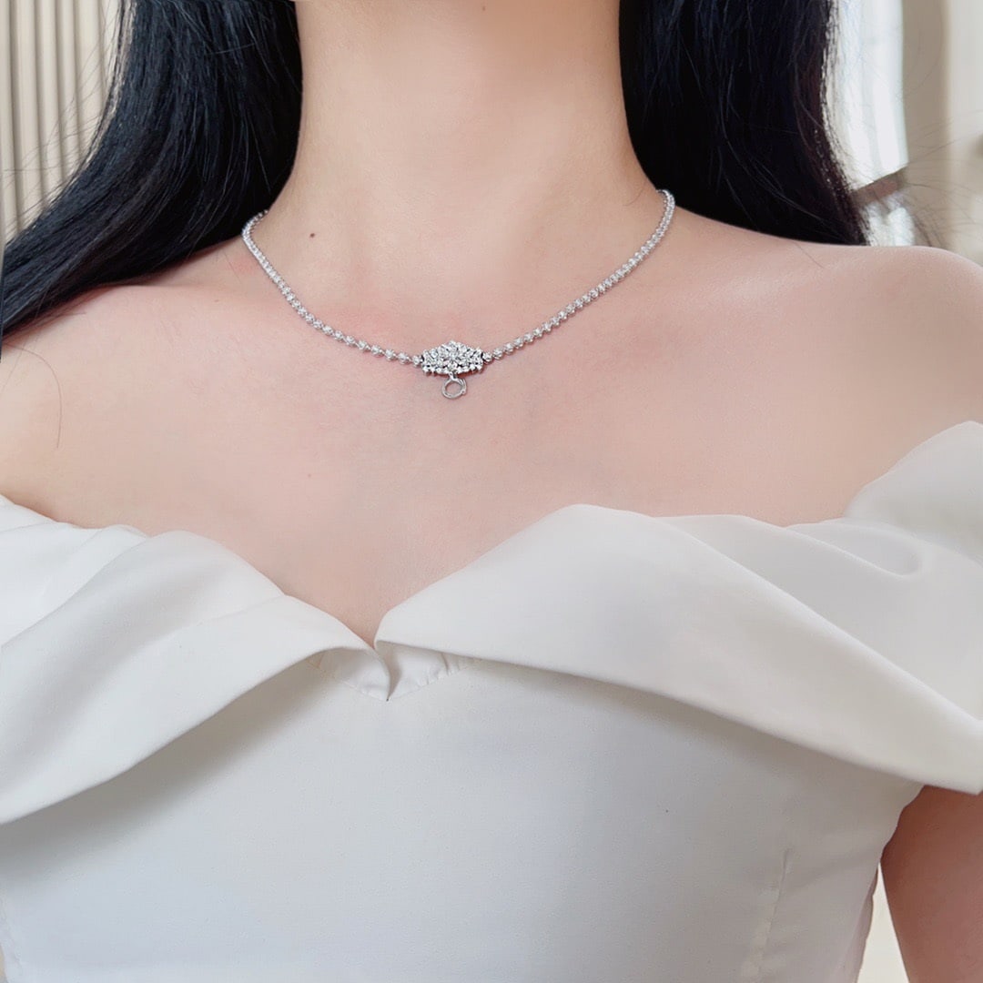 14k Gold 3.50 Ctw Natural H Diamond Necklace - 5