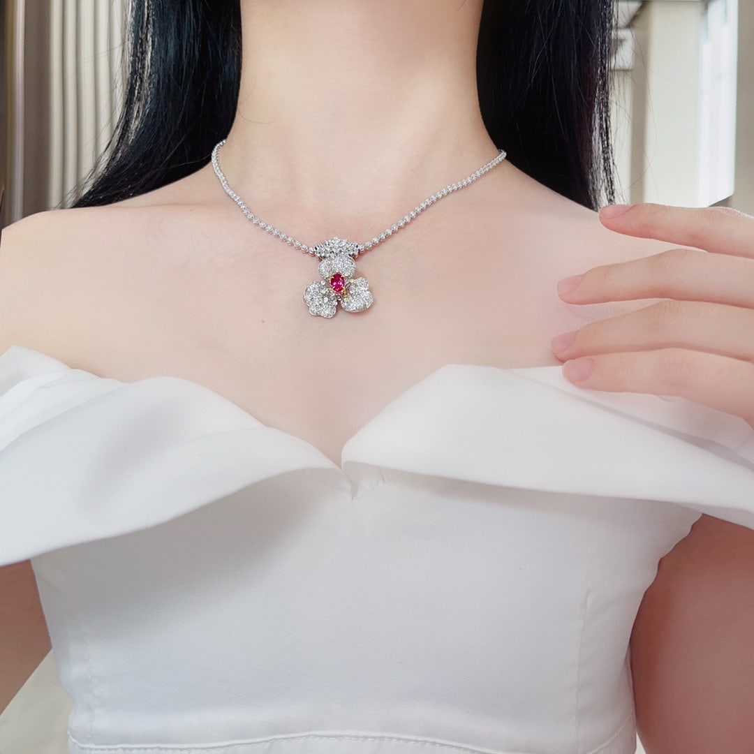 14k Gold 3.50 Ctw Natural H Diamond Necklace - 6