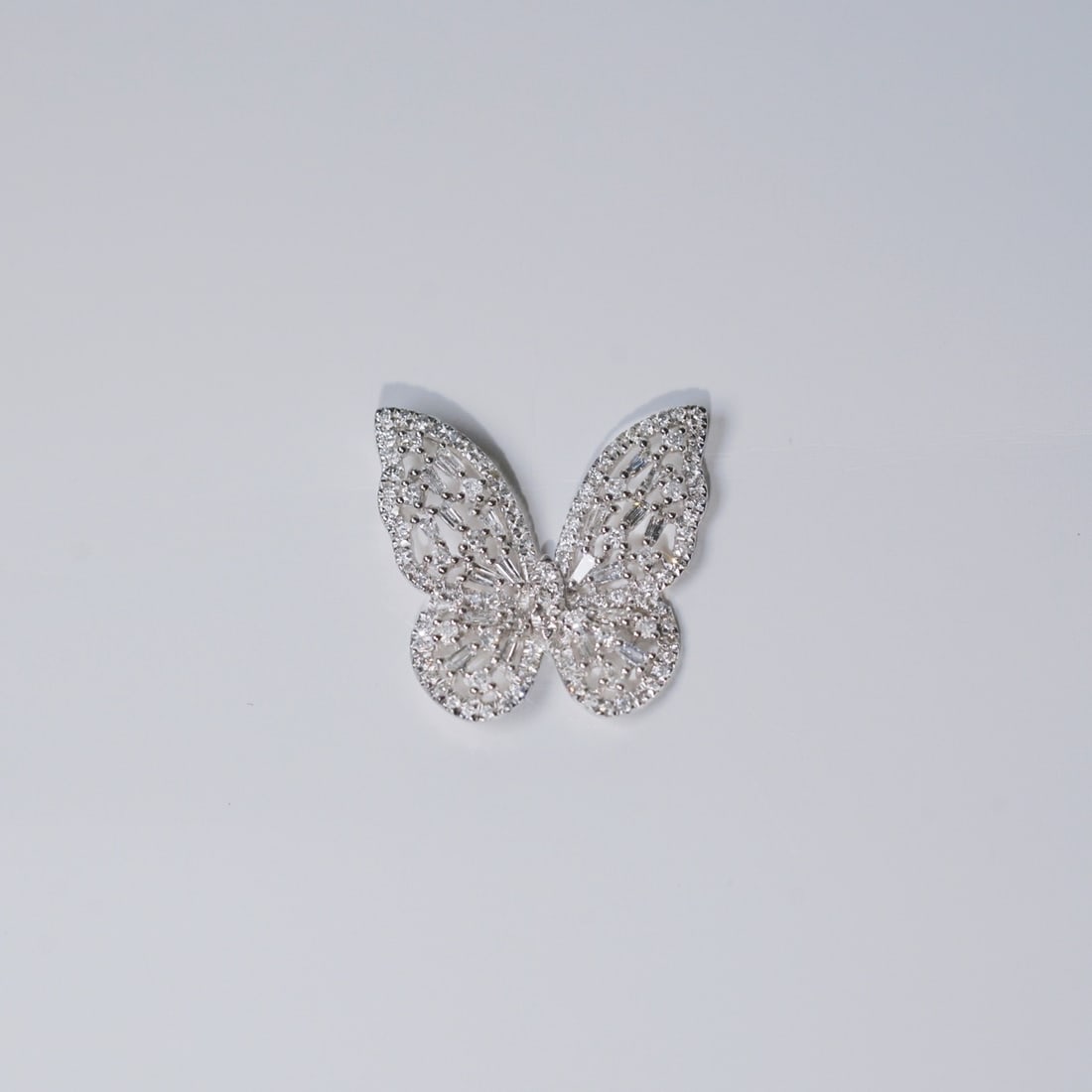 14k Gold 0.65 Ct Natural H Diamond & Butterfly Pendant( Without Chain ) - 4