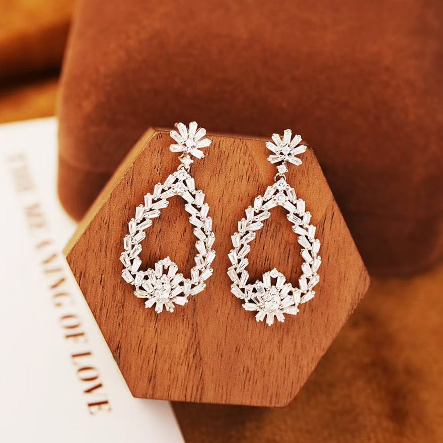 14k Gold 0.82 Ct Natural H Diamond Earrings - 3