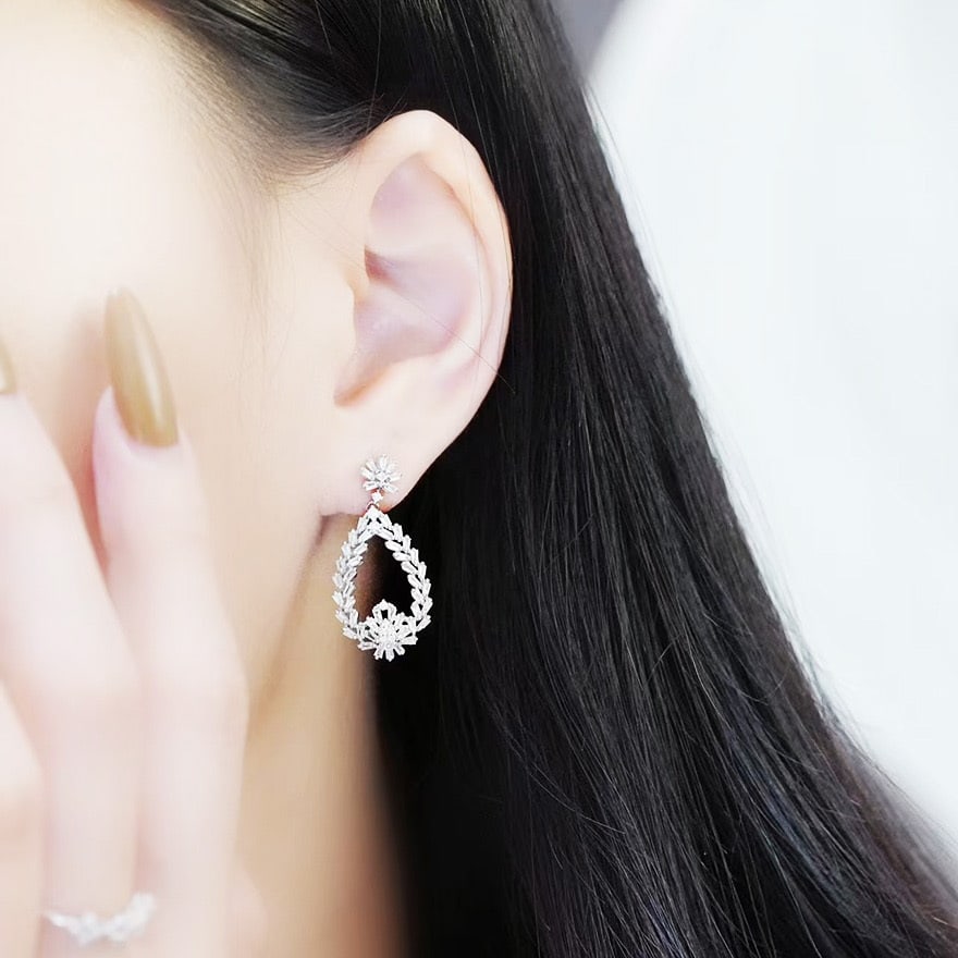 14k Gold 0.82 Ct Natural H Diamond Earrings - 4