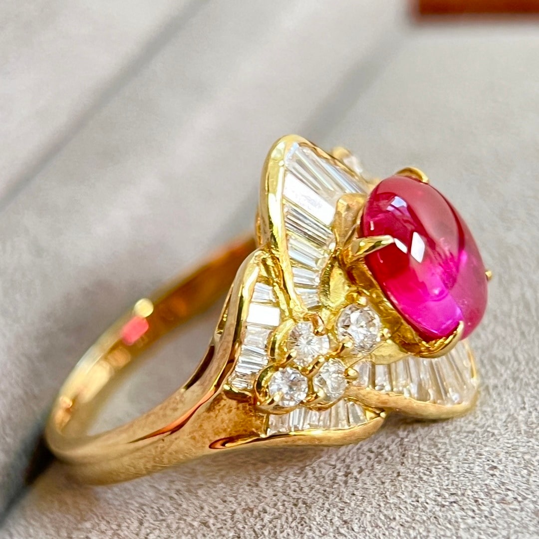 14k Gold 3.19 Ctw Natural Ruby & Diamond Ring - 2