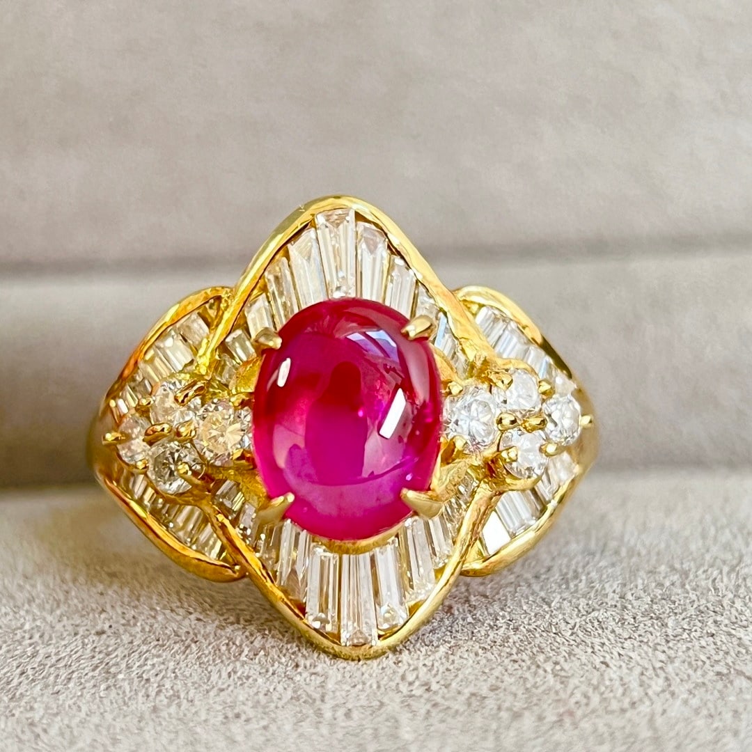 14k Gold 3.19 Ctw Natural Ruby & Diamond Ring - 3