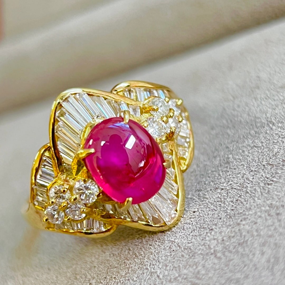 14k Gold 3.19 Ctw Natural Ruby & Diamond Ring - 4