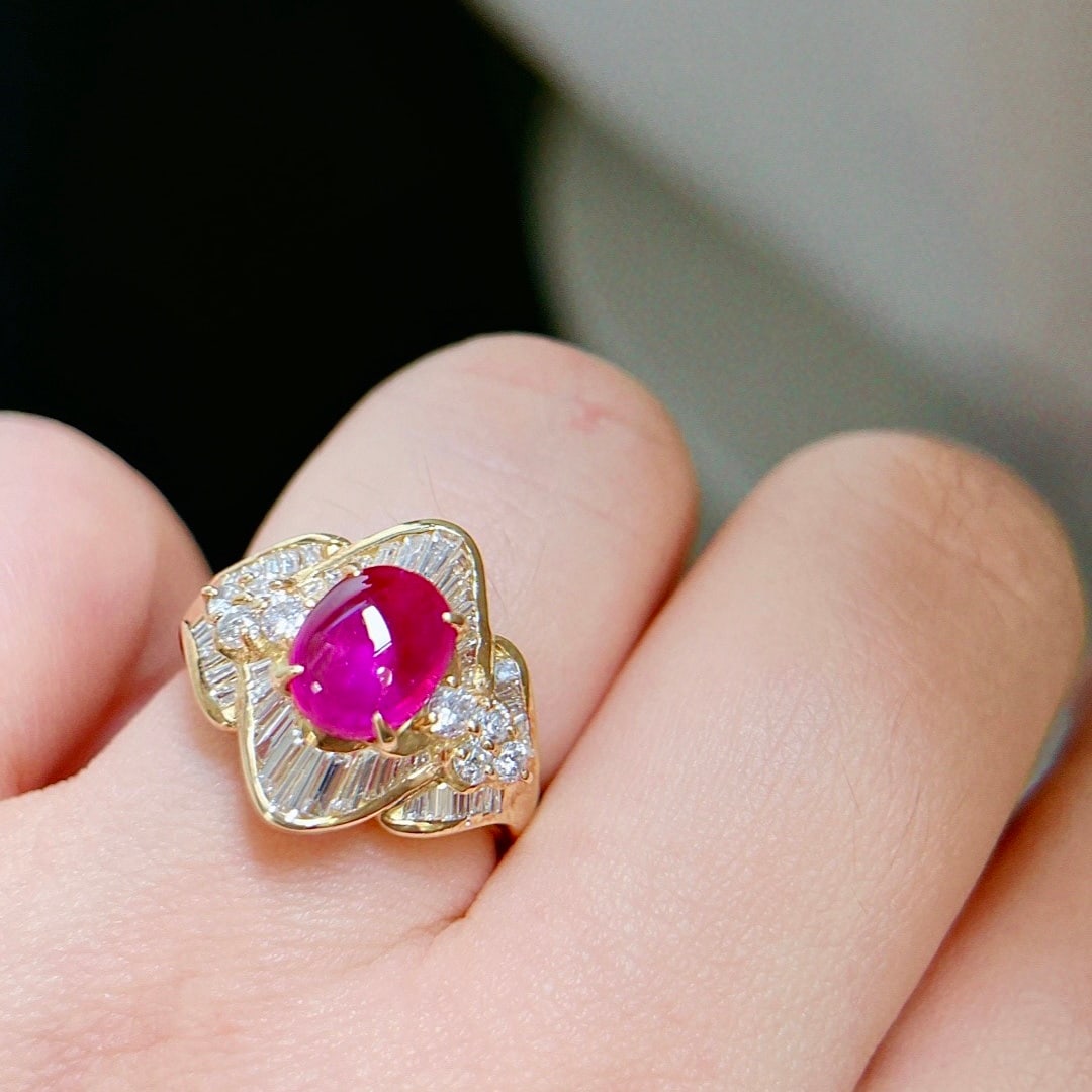 14k Gold 3.19 Ctw Natural Ruby & Diamond Ring - 7
