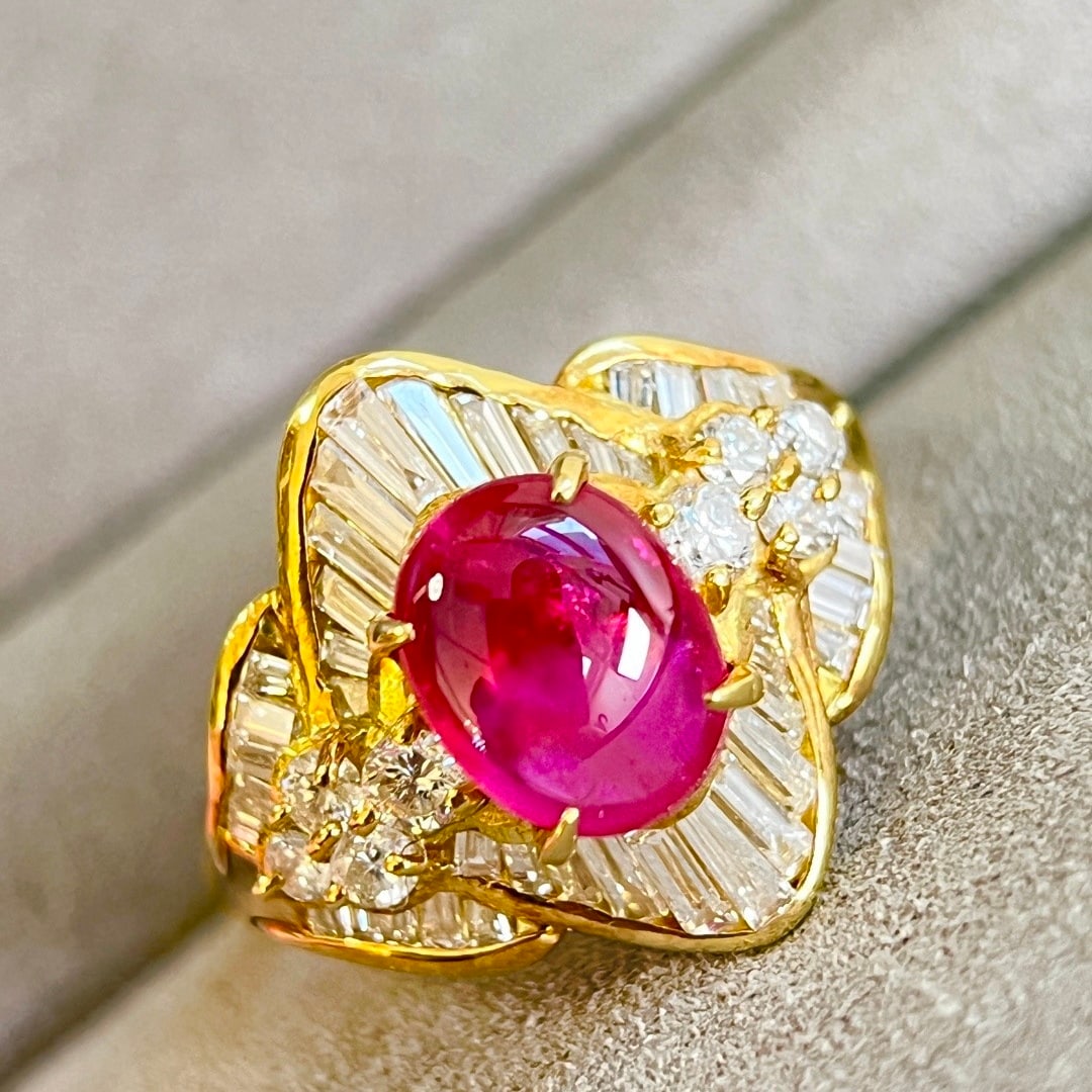 14k Gold 3.19 Ctw Natural Ruby & Diamond Ring - 8