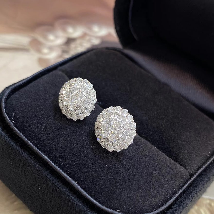 14k Gold 1.00 Ct Natural H Diamond Earrings - 4