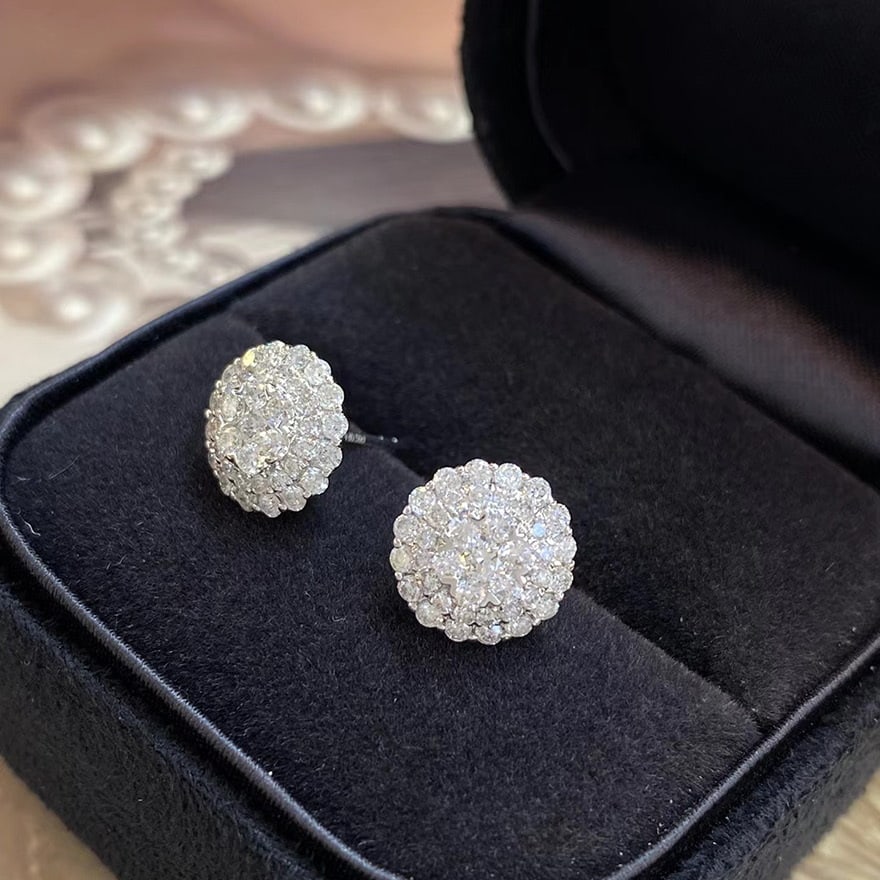 14k Gold 1.00 Ct Natural H Diamond Earrings - 5