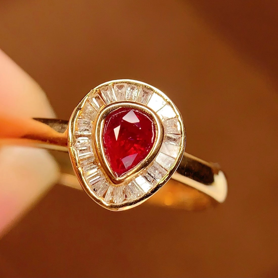 14k Gold 0.4 Ct Natural Ruby & Diamond Ring (1 of 8)