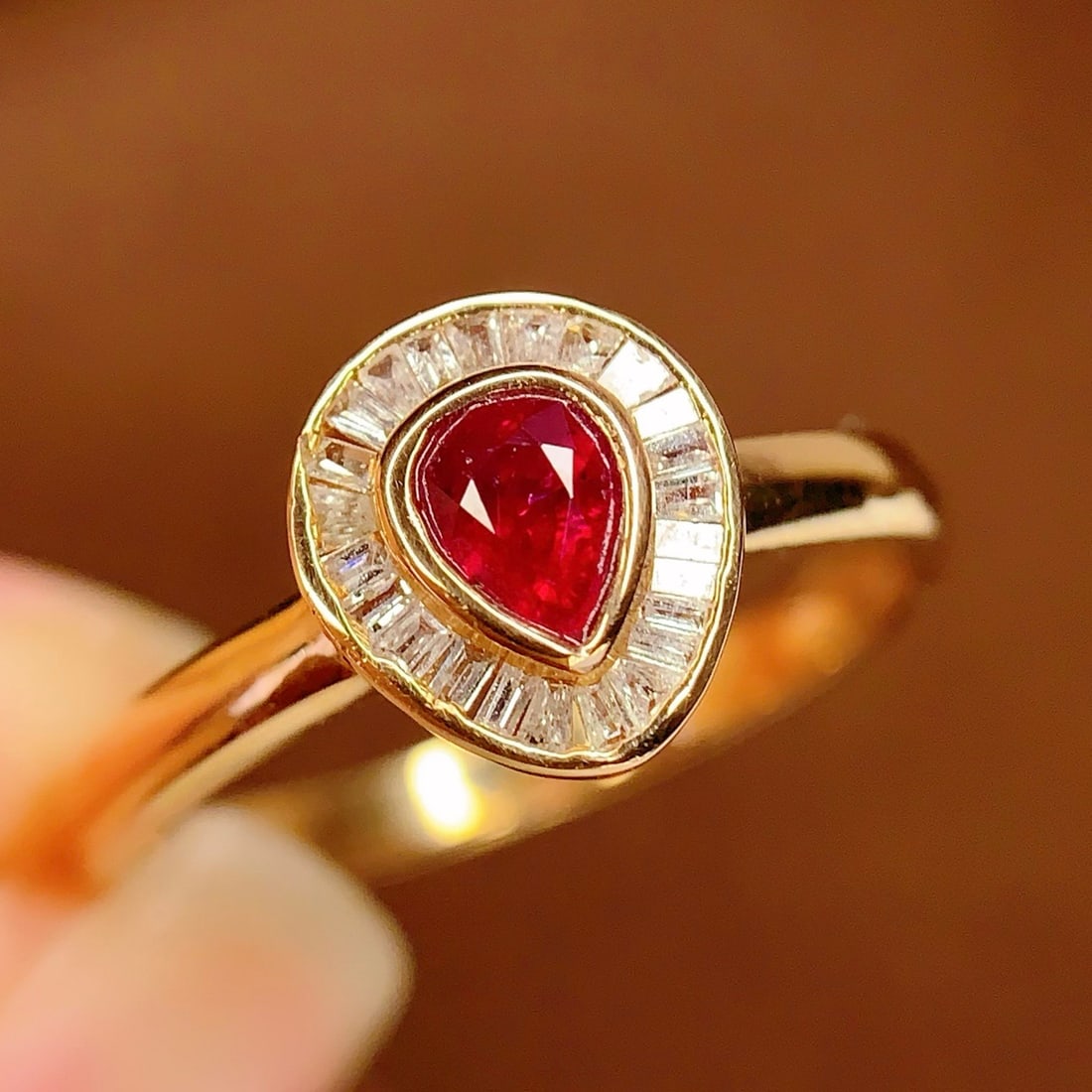 14k Gold 0.4 Ct Natural Ruby & Diamond Ring - 2