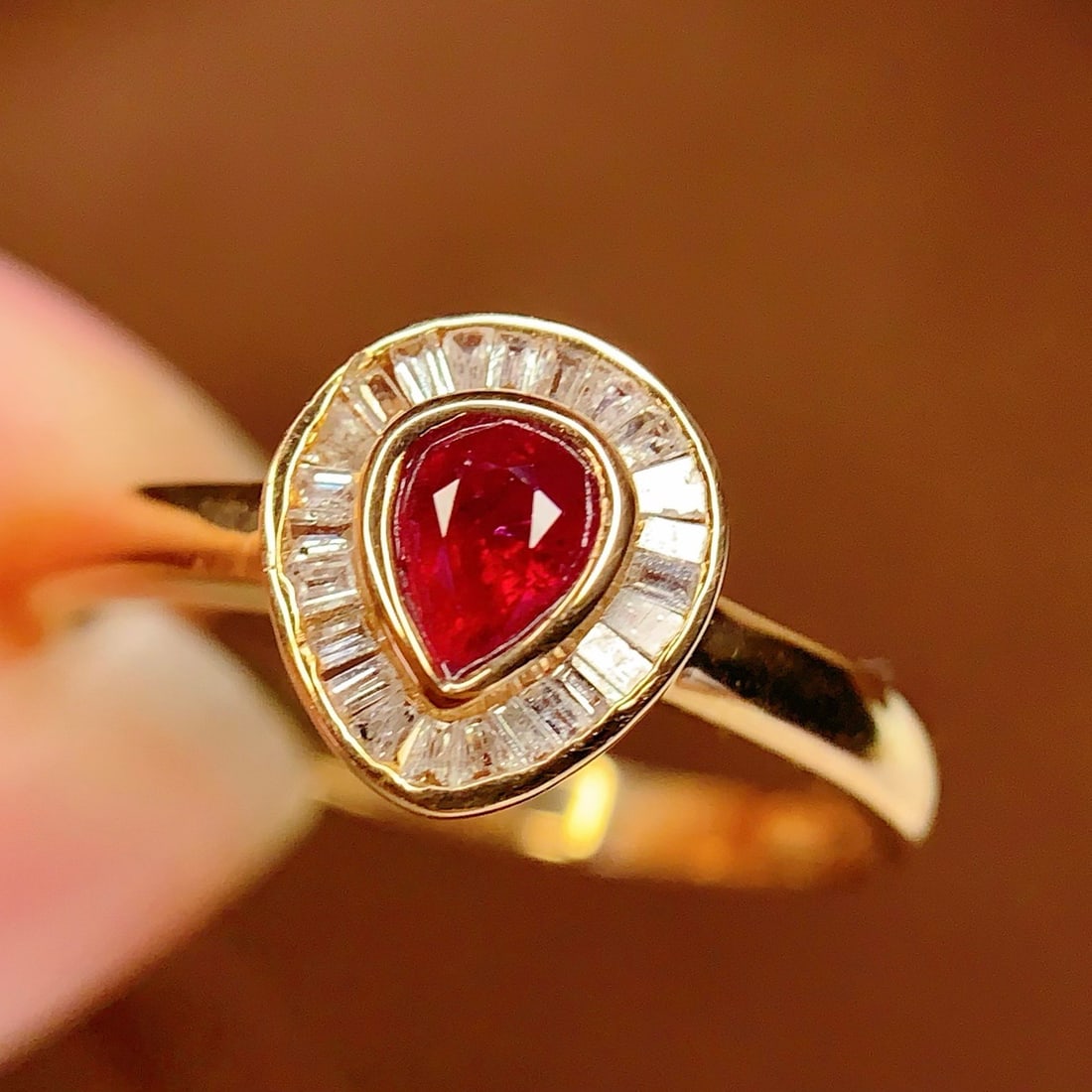 14k Gold 0.4 Ct Natural Ruby & Diamond Ring - 3