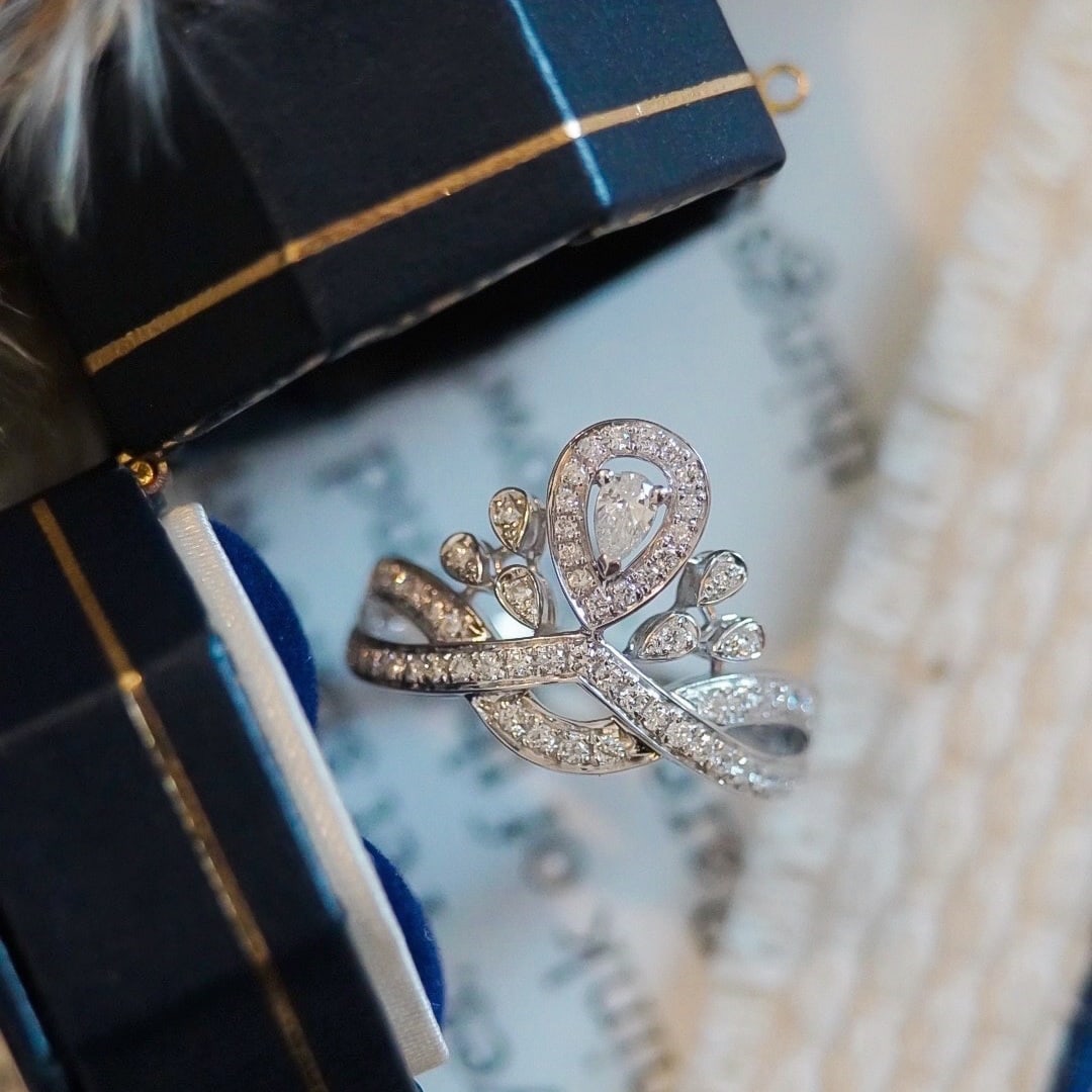 14k Gold 0.45 Ct Natural H Diamond Ring - 2