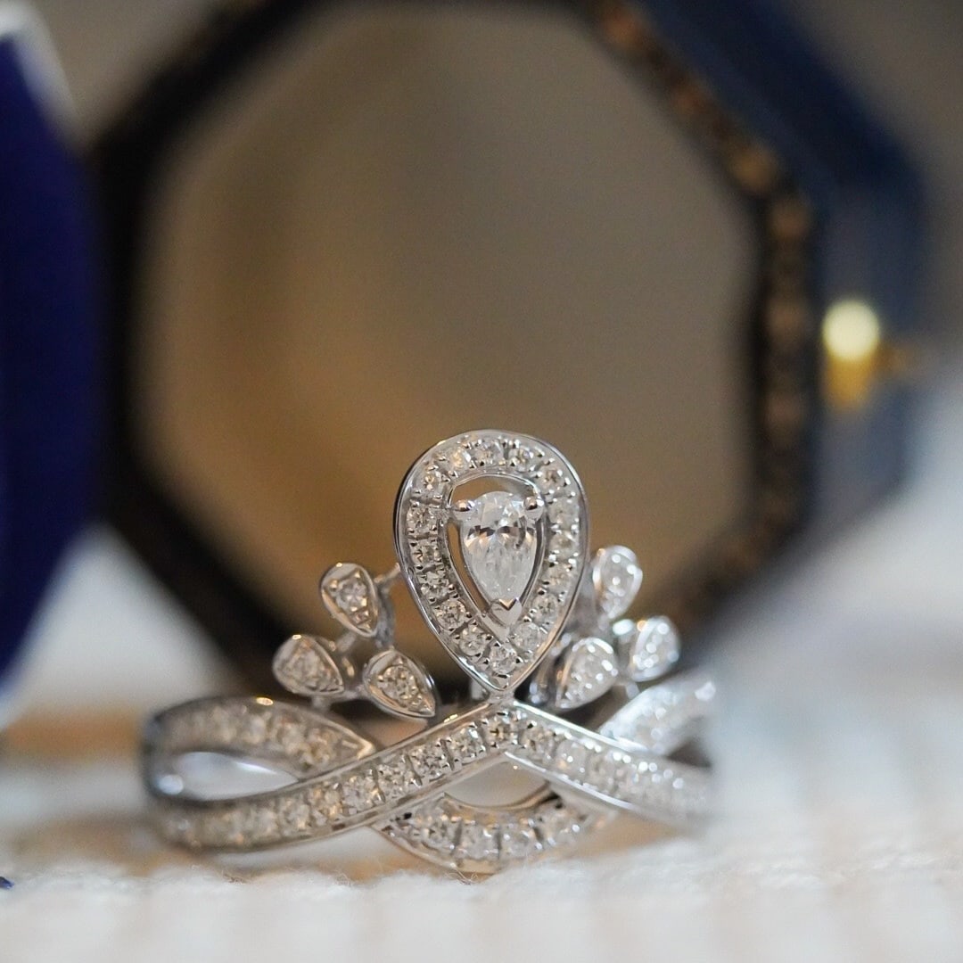 14k Gold 0.45 Ct Natural H Diamond Ring - 7
