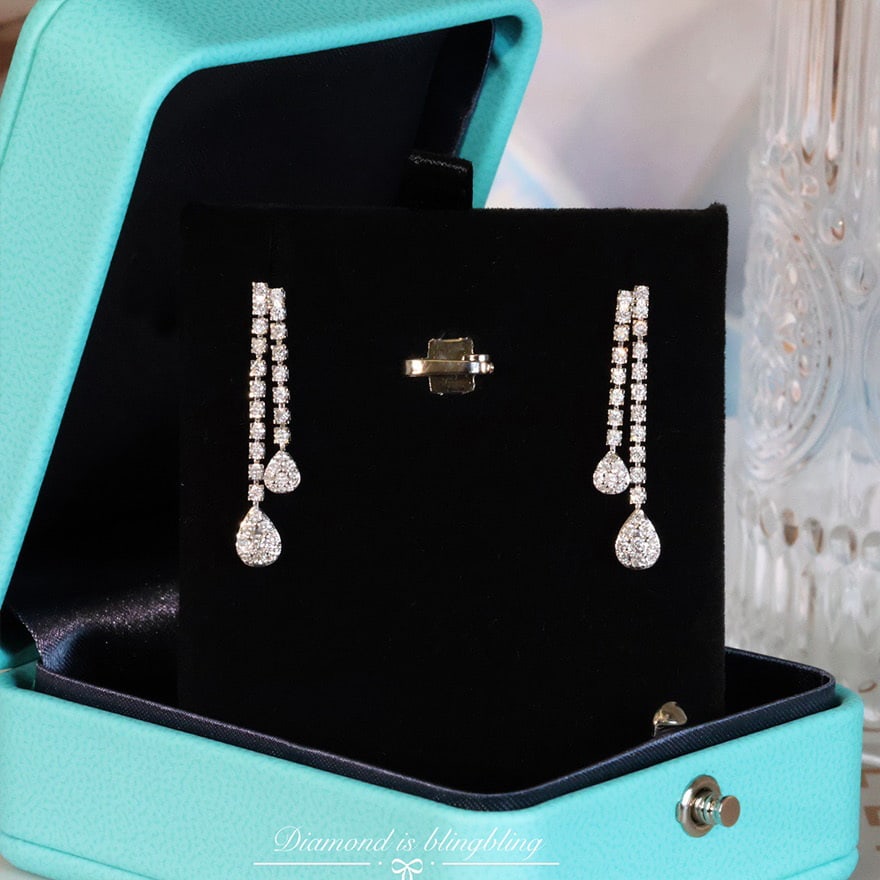 14k Gold 0.8 Ct Natural H Diamond Earrings - 2