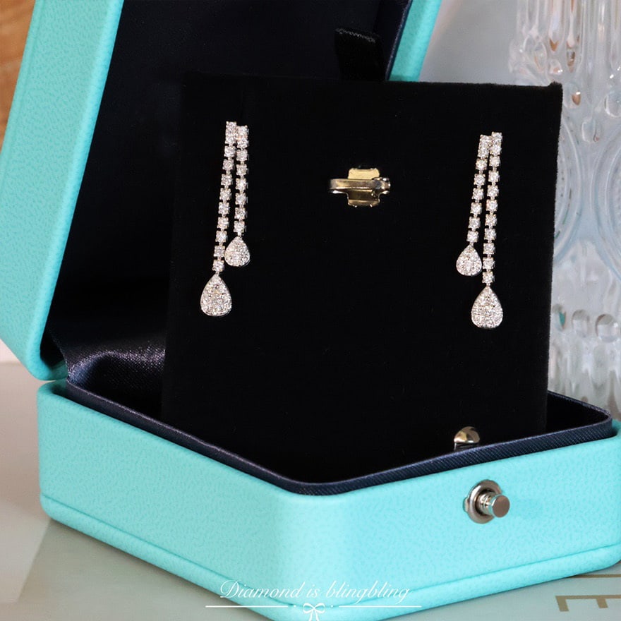 14k Gold 0.8 Ct Natural H Diamond Earrings - 4