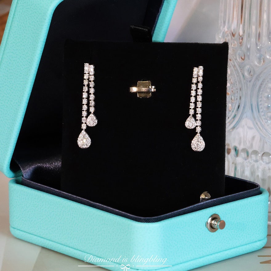 14k Gold 0.8 Ct Natural H Diamond Earrings - 5