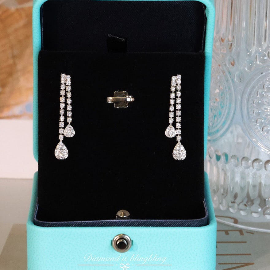 14k Gold 0.8 Ct Natural H Diamond Earrings - 6