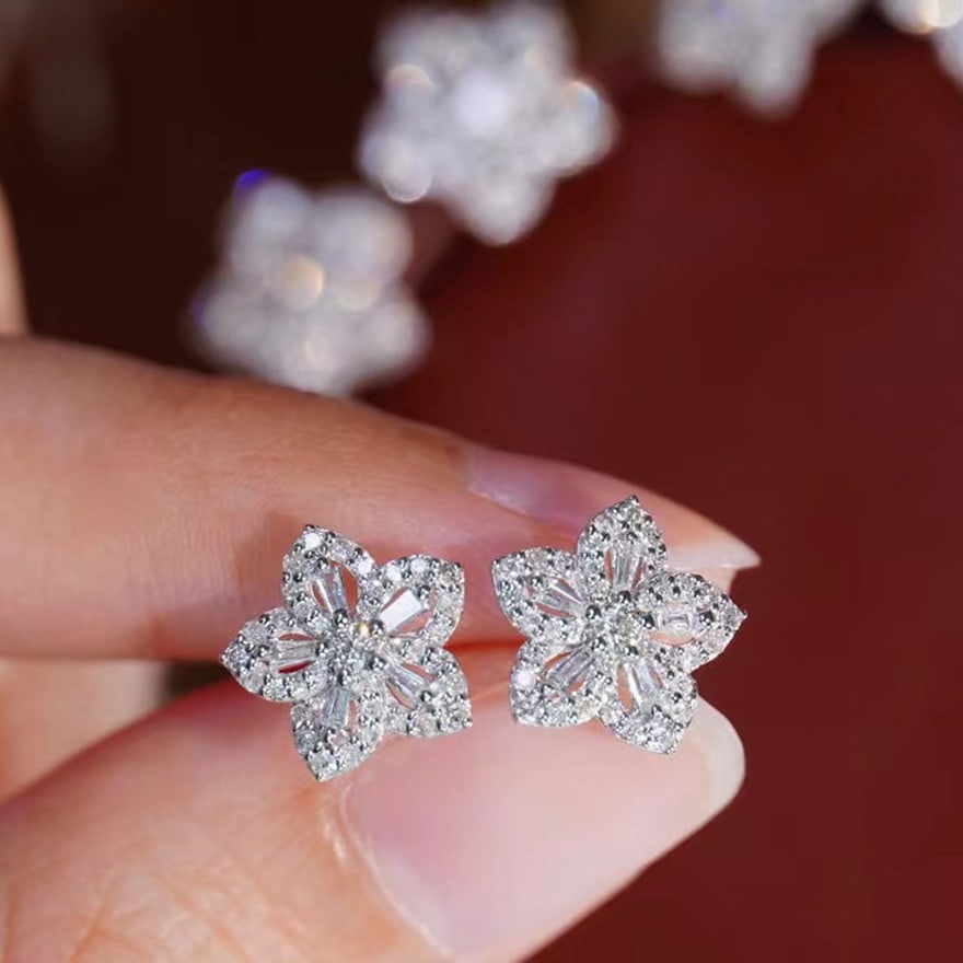 14k Gold 0.4 Ct Natural H Diamond Earrings - 5