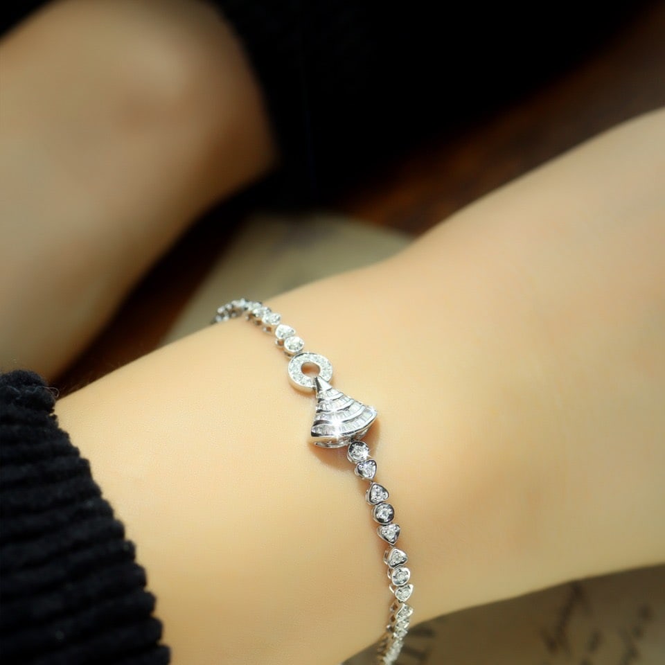 14k Gold 1.2 Ct Natural H Diamond Bracelet - 5