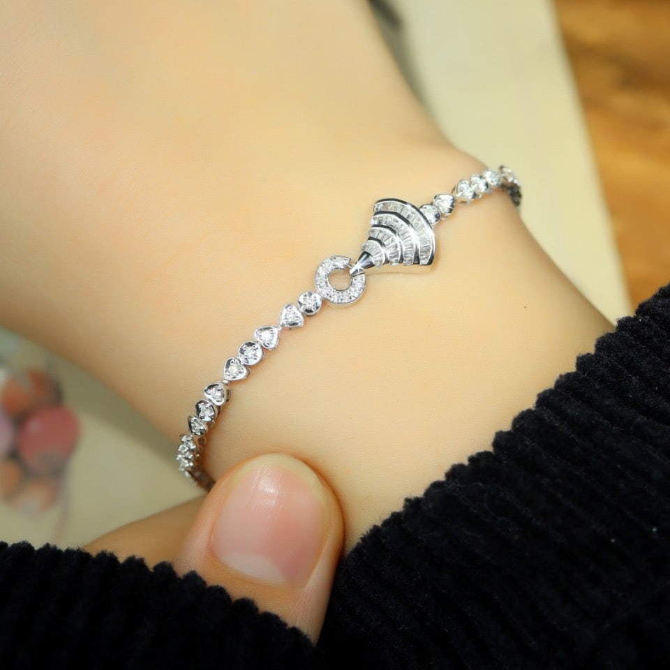 14k Gold 1.2 Ct Natural H Diamond Bracelet - 6