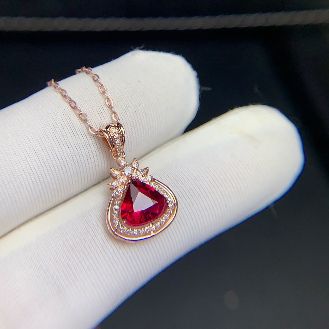 14k Gold 1.1 Ct Natural Tourmaline & Diamond Pendant( Without Chain ) - 8