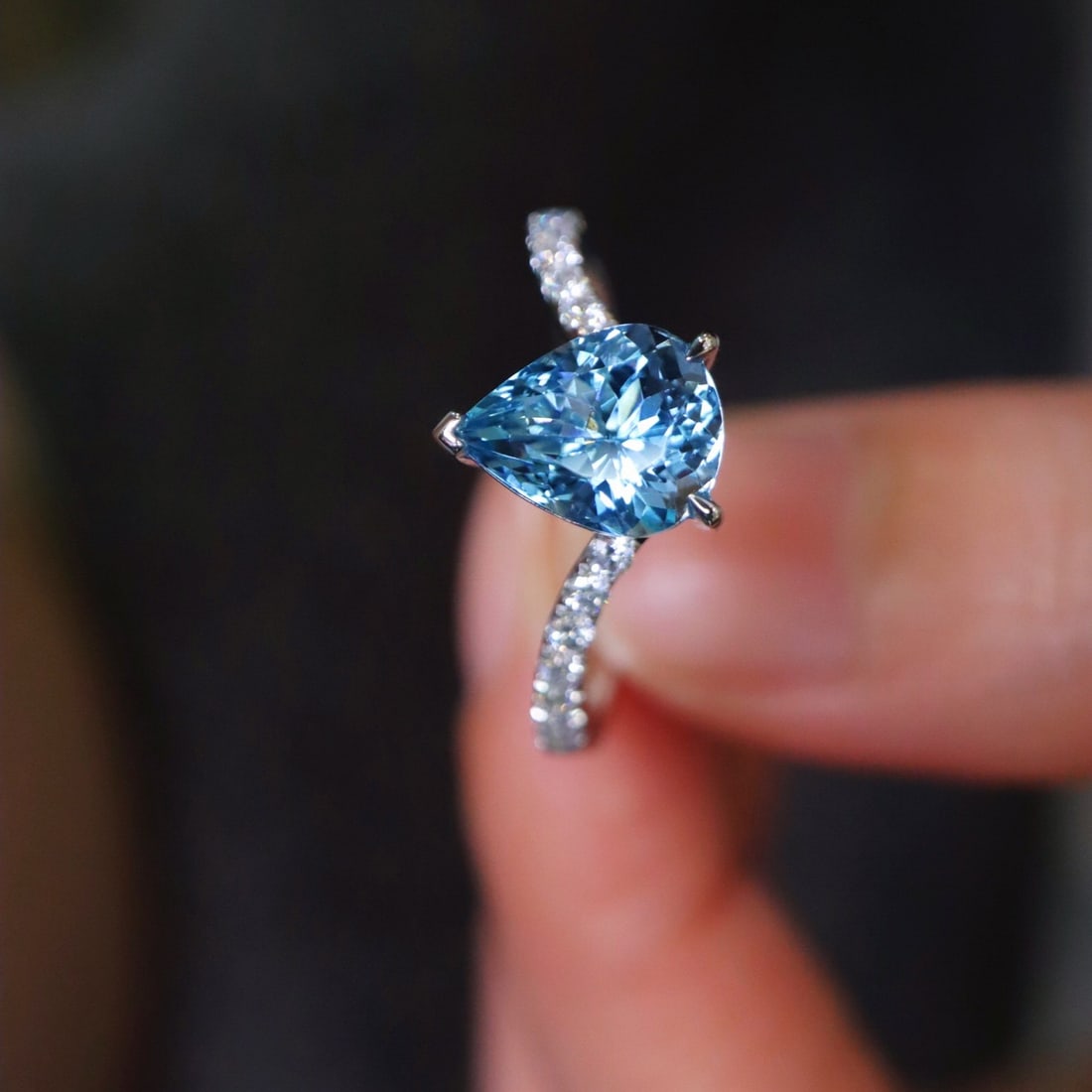 14k Gold 1.71 Ctw Natural Aquamarine & Diamond Ring - 3