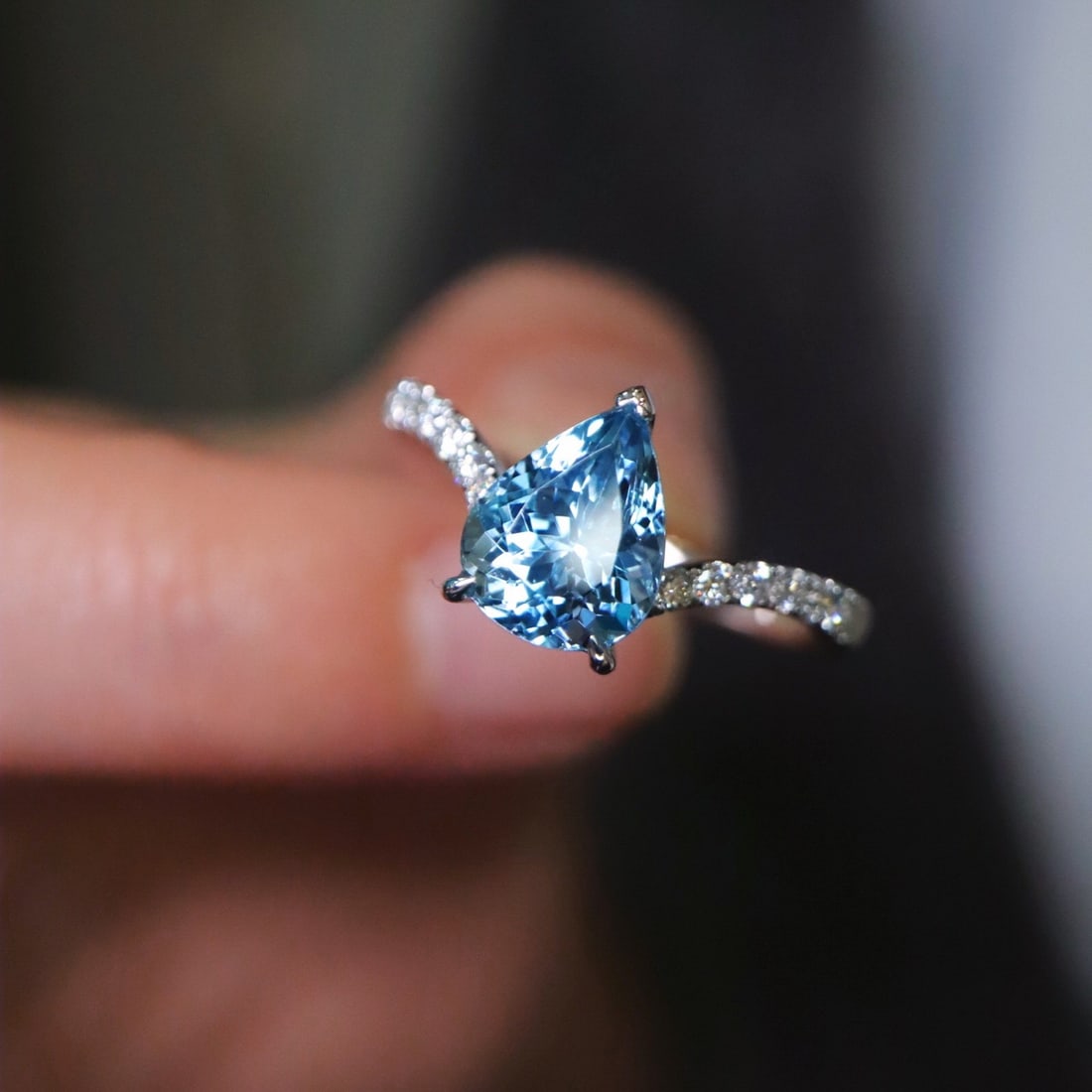 14k Gold 1.71 Ctw Natural Aquamarine & Diamond Ring - 4