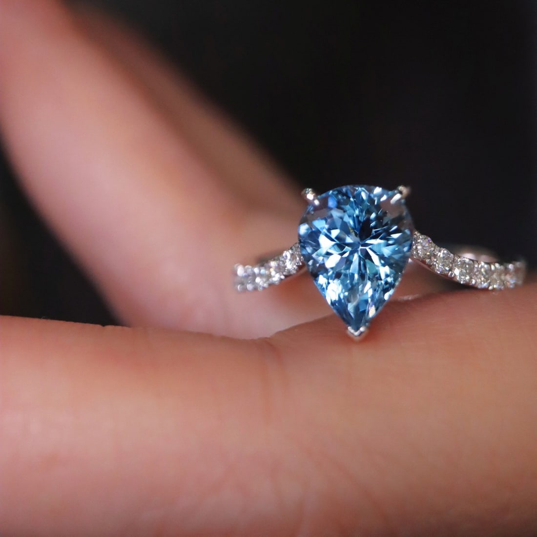 14k Gold 1.71 Ctw Natural Aquamarine & Diamond Ring - 5