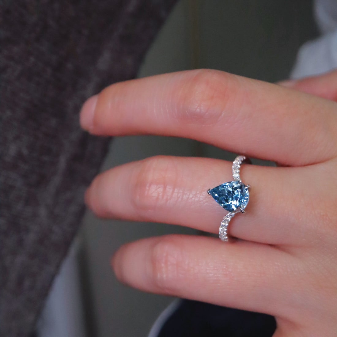 14k Gold 1.71 Ctw Natural Aquamarine & Diamond Ring - 6