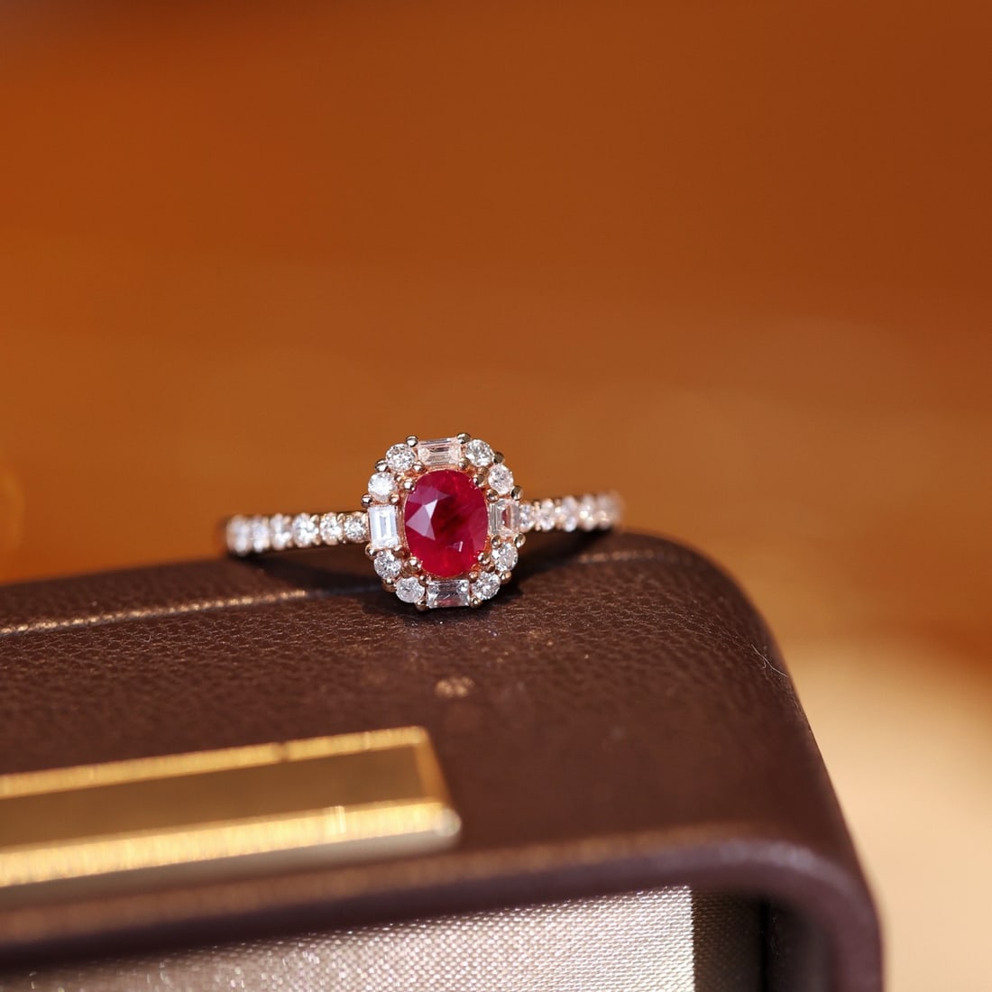14k Gold 0.95 Ctw Natural Ruby & Diamond Ring: Ref:231092390 // gold content:14k gold // ring size:7. 25us // // main gemstone:ruby // shape:oval // carat weight:0. 56ct // clarity grade:vs2 // color:red // treatment:natural // // adjacent