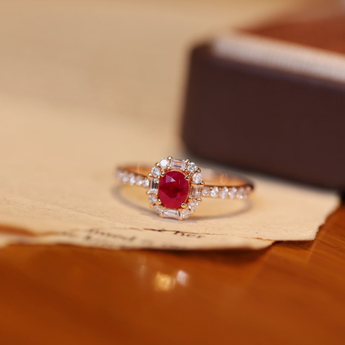 14k Gold 0.95 Ctw Natural Ruby & Diamond Ring - 2